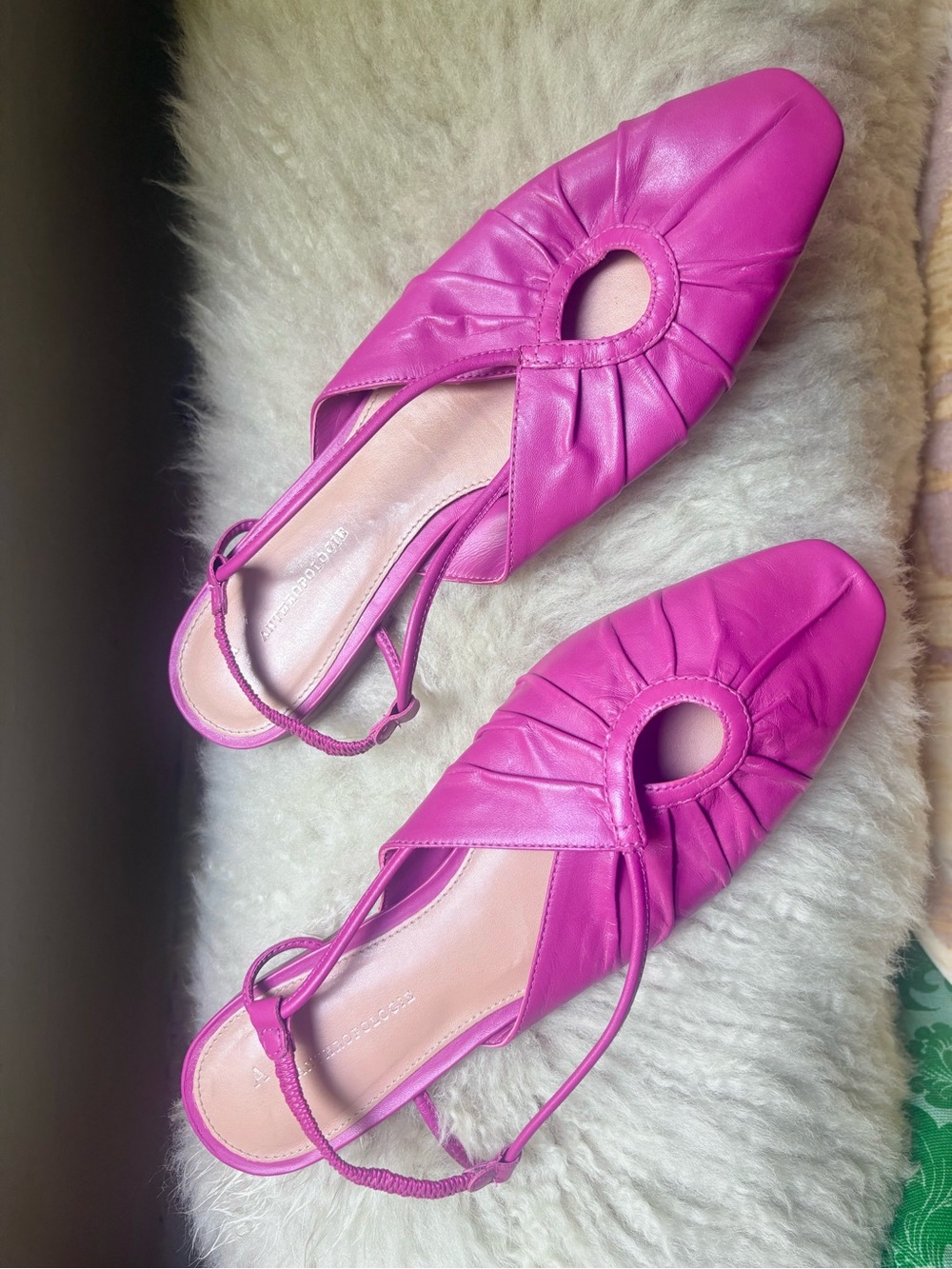 Anthropologie Ruched Peekaboo Flats